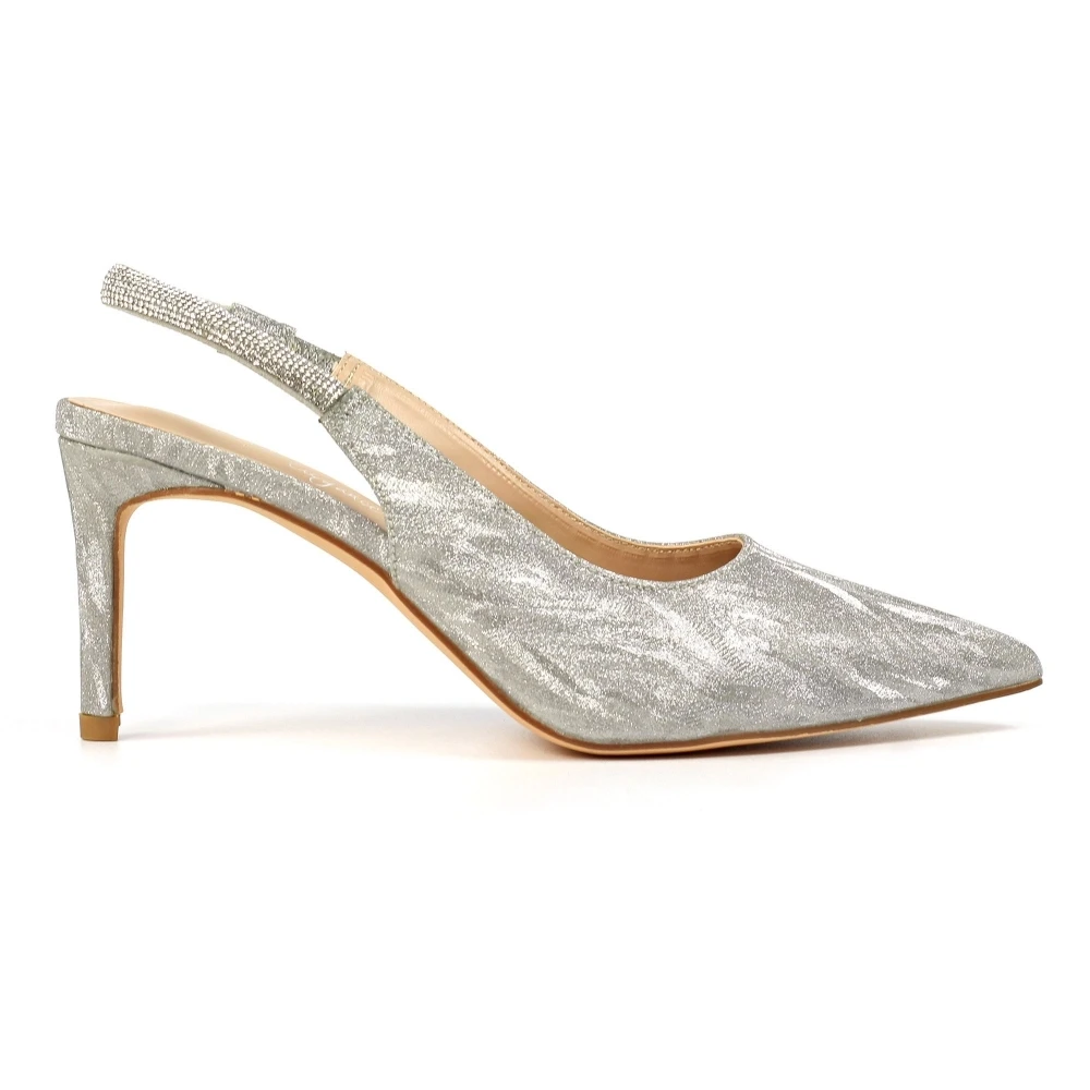 LUNAR Janine Silver Slingback Heel 1 LUNAR Janine Silver Slingback Heel