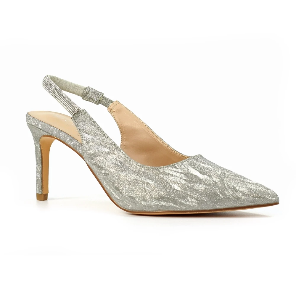 LUNAR Janine Silver Slingback Heel 3 LUNAR Janine Silver Slingback Heel - Image 3