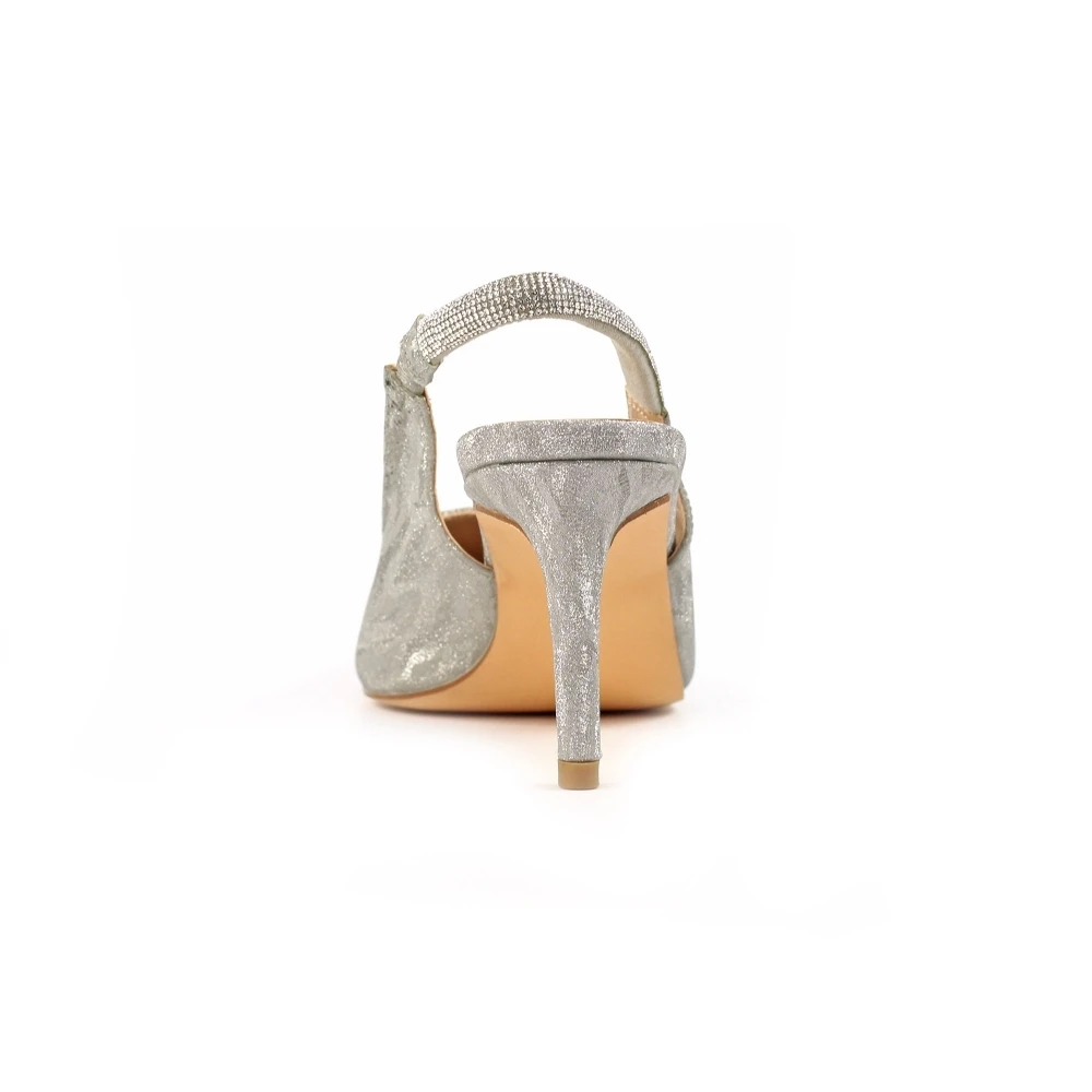 LUNAR Janine Silver Slingback Heel 6 LUNAR Janine Silver Slingback Heel - Image 6