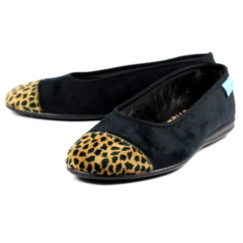 LUNAR Jessie Black Leopard Pump Slipper -Slipper Supply Store jessie black leopard pump slipper p6790 386063 image