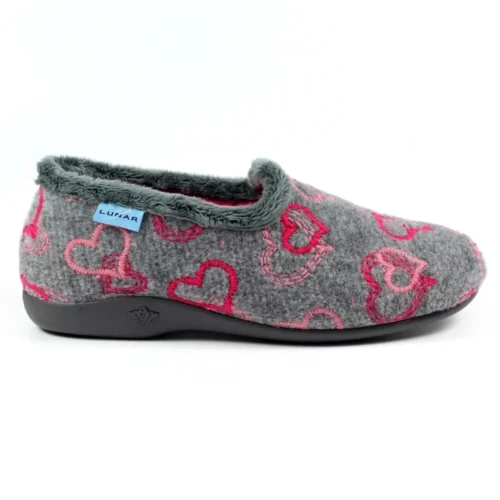 LUNAR Jolly Grey Heart Full Slipper