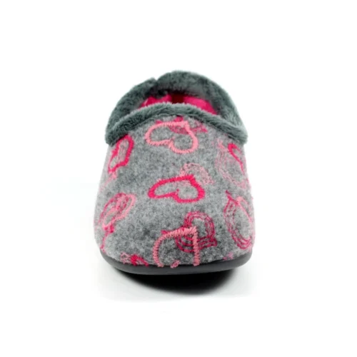 LUNAR Jolly Grey Heart Full Slipper -Slipper Supply Store jolly grey heart full slipper p4954 335217 image