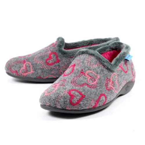 LUNAR Jolly Grey Heart Full Slipper -Slipper Supply Store jolly grey heart full slipper p4954 335229 image