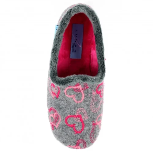 LUNAR Jolly Grey Heart Full Slipper -Slipper Supply Store jolly grey heart full slipper p4954 335235 image