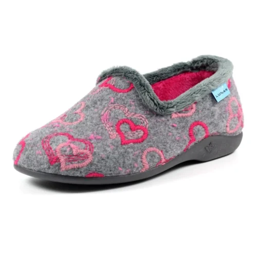 LUNAR Jolly Grey Heart Full Slipper -Slipper Supply Store jolly grey heart full slipper p4954 343350 image