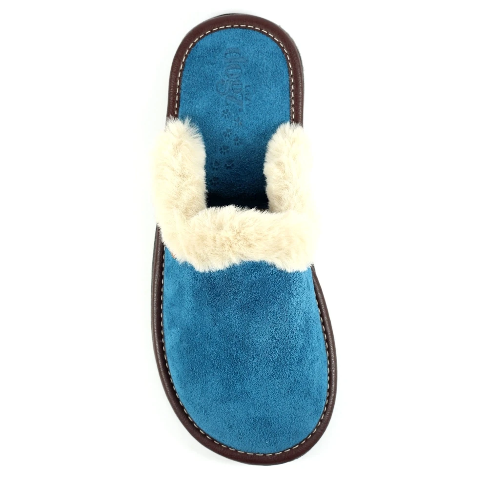 Otto Petrol Suede Slipper 7 Otto Petrol Suede Slipper - Image 7