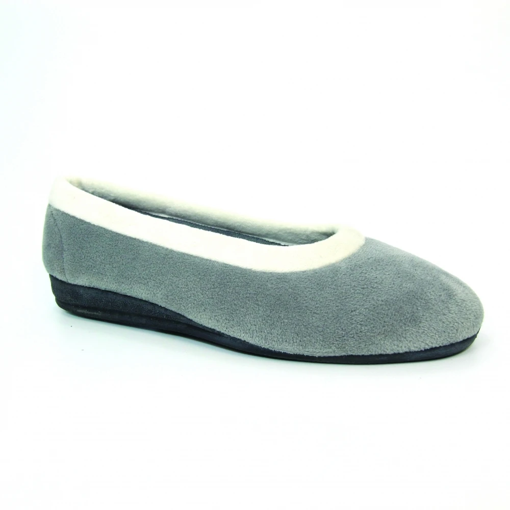 LUNAR Mabel Grey Fleece Pump Slipper 1 LUNAR Mabel Grey Fleece Pump Slipper
