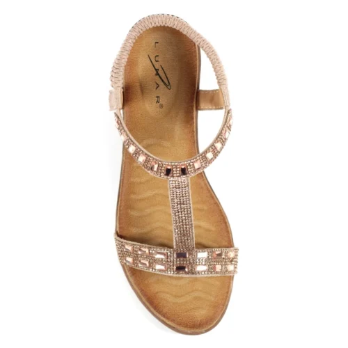 LUNAR Macie Rose Gold Wedge Sandal -Slipper Supply Store macie rose gold wedge sandal p6408 410069 image