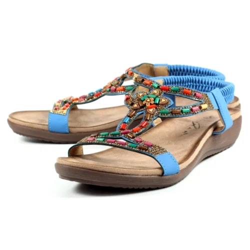 LUNAR Mariella Blue Beaded Sandal -Slipper Supply Store mariella blue beaded sandal p5608 337432 image