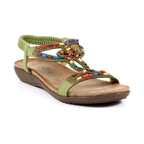 LUNAR Mariella Khaki Beaded Sandal -Slipper Supply Store mariella khaki beaded sandal p6284 380595 image