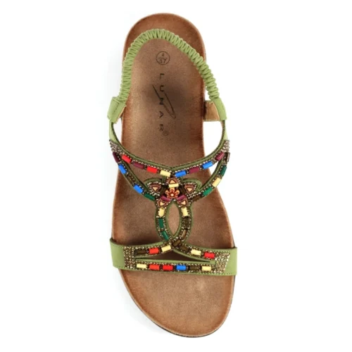 LUNAR Mariella Khaki Beaded Sandal -Slipper Supply Store mariella khaki beaded sandal p6284 380613 image