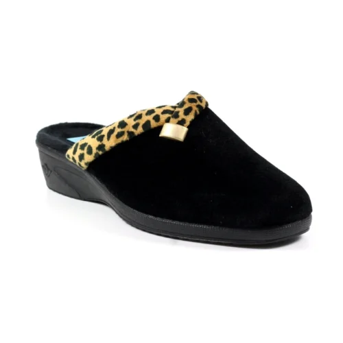 LUNAR Michelle Black Ocelot Slipper -Slipper Supply Store michelle black ocelot slipper p6778 385331 image