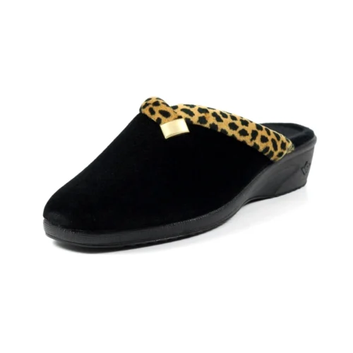 LUNAR Michelle Black Ocelot Slipper -Slipper Supply Store michelle black ocelot slipper p6778 385338 image