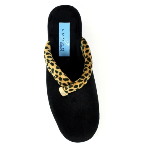 LUNAR Michelle Black Ocelot Slipper -Slipper Supply Store michelle black ocelot slipper p6778 385359 image