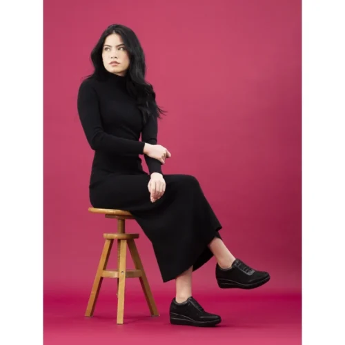 LUNAR Muriel Black Wedge Trainer 10 LUNAR Muriel Black Wedge Trainer -Slipper Supply Store muriel black wedge trainer p7017 399413 image