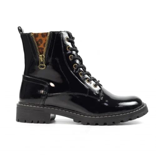 LUNAR Nevada Black Patent Ankle Boot