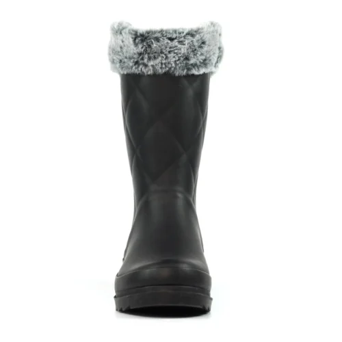 Norway Black Faux Fur-Lined Wellington -Slipper Supply Store norway black faux fur lined wellington p7146 412593 image