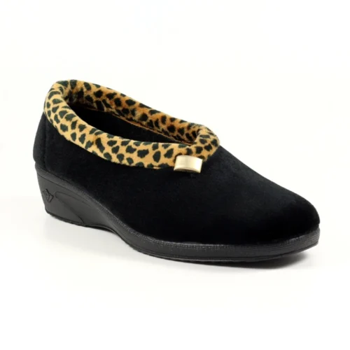 LUNAR Paloma Black Leopard Trim Slipper -Slipper Supply Store paloma black leopard trim slipper p6783 385541 image