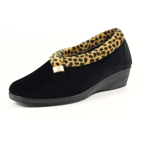 LUNAR Paloma Black Leopard Trim Slipper -Slipper Supply Store paloma black leopard trim slipper p6783 385548 image