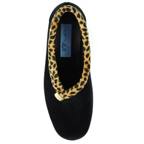 LUNAR Paloma Black Leopard Trim Slipper -Slipper Supply Store paloma black leopard trim slipper p6783 385576 image