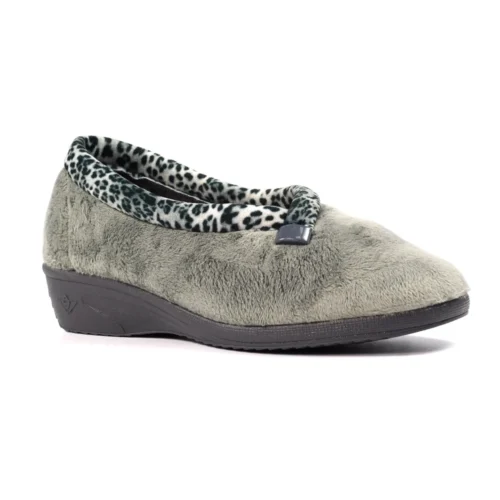 LUNAR Paloma Grey Leopard Trim Slipper -Slipper Supply Store paloma grey leopard trim slipper p6780 386670 image