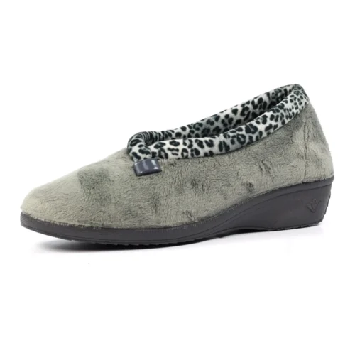 LUNAR Paloma Grey Leopard Trim Slipper -Slipper Supply Store paloma grey leopard trim slipper p6780 386677 image