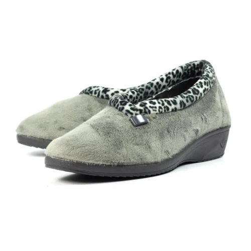 LUNAR Paloma Grey Leopard Trim Slipper -Slipper Supply Store paloma grey leopard trim slipper p6780 386698 image