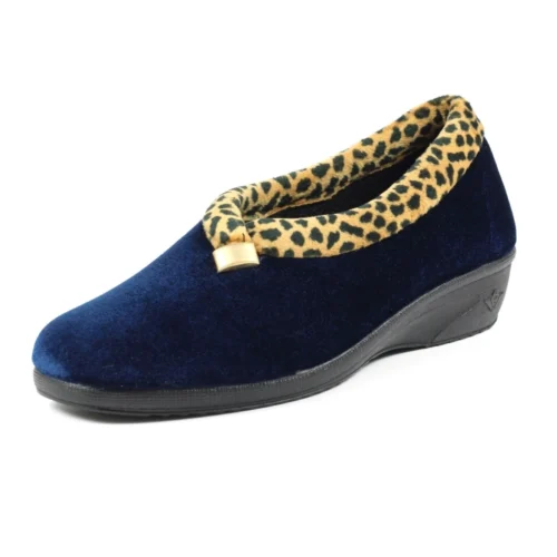 LUNAR Paloma Navy Leopard Trim Slipper -Slipper Supply Store paloma navy leopard trim slipper p6781 385478 image