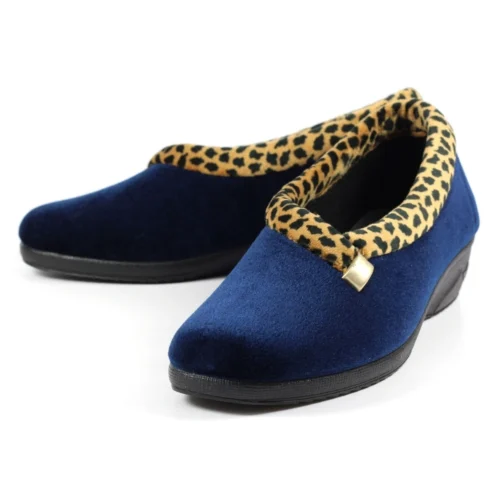 LUNAR Paloma Navy Leopard Trim Slipper -Slipper Supply Store paloma navy leopard trim slipper p6781 385499 image