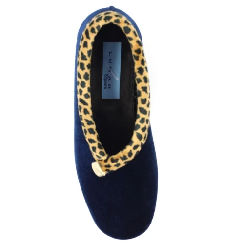 LUNAR Paloma Navy Leopard Trim Slipper -Slipper Supply Store paloma navy leopard trim slipper p6781 385506 image
