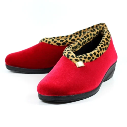 LUNAR Paloma Red Leopard Trim Slipper -Slipper Supply Store paloma red leopard trim slipper p6784 385695 image
