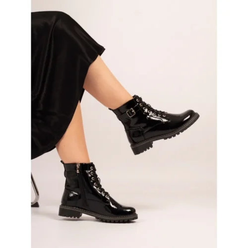 LUNAR Parlour Black Patent Ankle Boot 9 LUNAR Parlour Black Patent Ankle Boot -Slipper Supply Store parlour black patent ankle boot p6949 446485 image