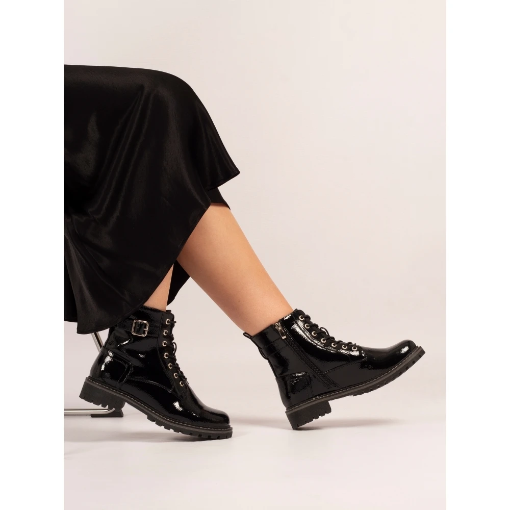 LUNAR Parlour Black Patent Ankle Boot 4 LUNAR Parlour Black Patent Ankle Boot - Image 4