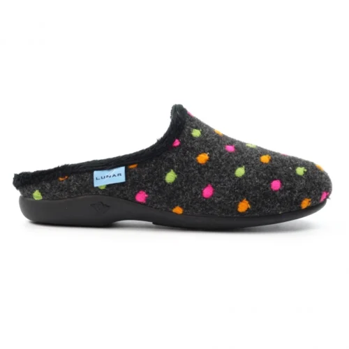 LUNAR Peanut Black Mule Slipper