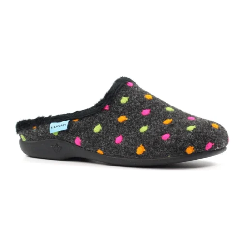 LUNAR Peanut Black Mule Slipper -Slipper Supply Store peanut black mule slipper p7486 434744 image