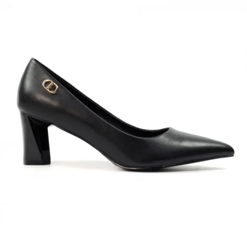 LUNAR Phoebe Black Court Shoe