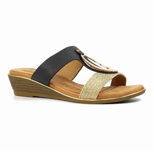 LUNAR Porto Black Wedge Sandal -Slipper Supply Store porto black wedge sandal p6375 404200 image
