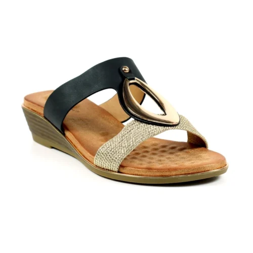 LUNAR Porto Black Wedge Sandal -Slipper Supply Store porto black wedge sandal p6375 404206 image