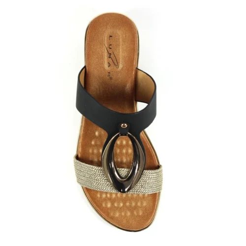 LUNAR Porto Black Wedge Sandal -Slipper Supply Store porto black wedge sandal p6375 404224 image