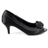 LUNAR Ripley Black Satin Peep Toe