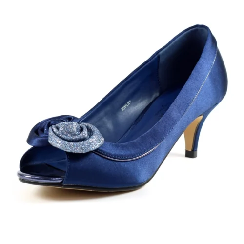 LUNAR Ripley Blue Satin Peep Toe -Slipper Supply Store ripley blue satin peep toe p6714 381742 image