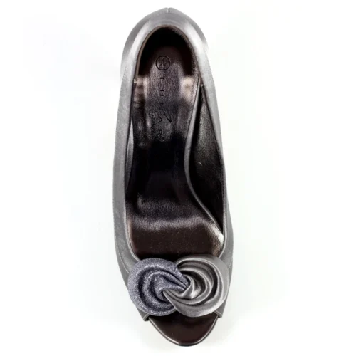 LUNAR Ripley Grey Satin Peep Toe -Slipper Supply Store ripley grey satin peep toe p6716 381862 image