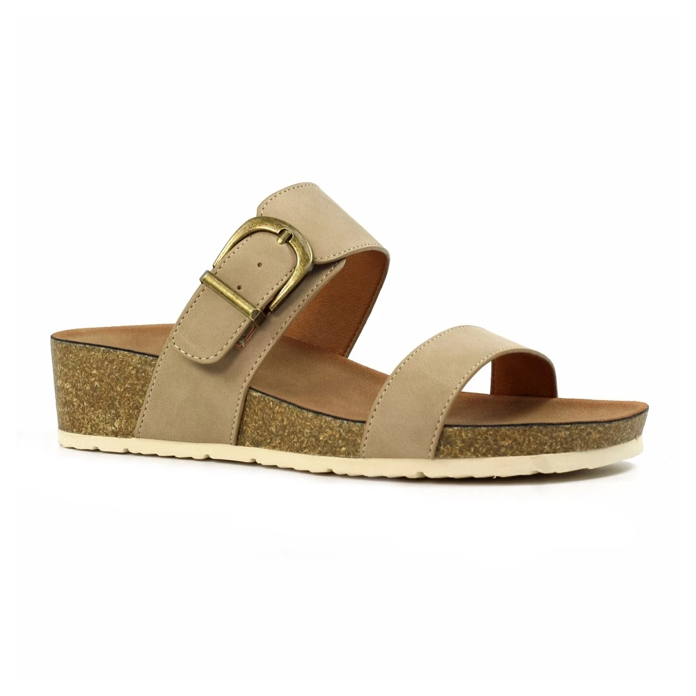 LUNAR Ripple Taupe Wedge Sandal 3 LUNAR Ripple Taupe Wedge Sandal - Image 3