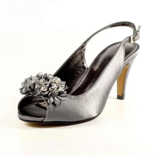 LUNAR Sabrina Dark Grey Satin Slingback Court -Slipper Supply Store sabrina dark grey satin slingback court p6726 382128 image