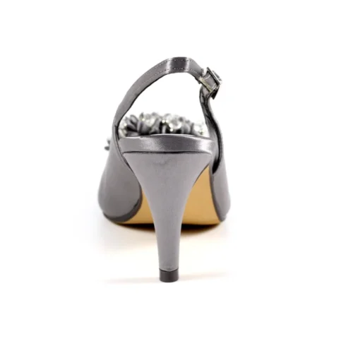 LUNAR Sabrina Dark Grey Satin Slingback Court -Slipper Supply Store sabrina dark grey satin slingback court p6726 382134 image