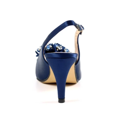 LUNAR Sabrina Navy Satin Slingback Court -Slipper Supply Store sabrina navy satin slingback court p6724 382032 image