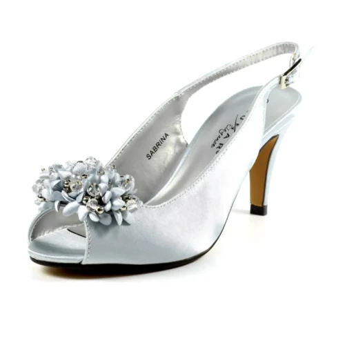 LUNAR Sabrina Silver Satin Slingback Court -Slipper Supply Store sabrina silver satin slingback court p6944 394402 image