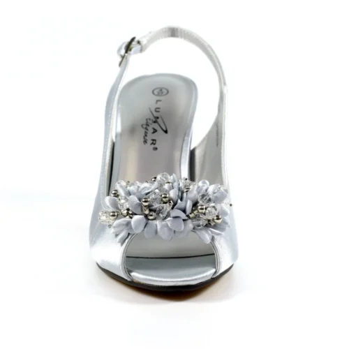 LUNAR Sabrina Silver Satin Slingback Court -Slipper Supply Store sabrina silver satin slingback court p6944 394408 image