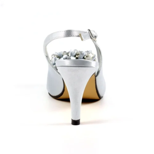 LUNAR Sabrina Silver Satin Slingback Court -Slipper Supply Store sabrina silver satin slingback court p6944 394414 image