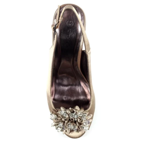 LUNAR Sabrina Taupe Satin Slingback Court -Slipper Supply Store sabrina taupe satin slingback court p6725 382098 image